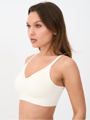 Alya Underwear Kadın Fitilli Kumaşlı Esnek Balensiz Hafif Dolgulu Çıkarılabilir Kaplı Lazer Kesim Sütyen