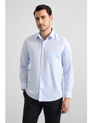 Süvari Buz Mavi Regular Klasik Yaka Casual Gömlek