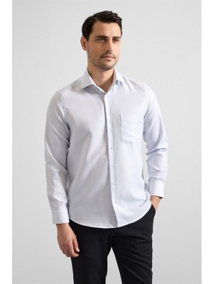 Süvari Gri Regular Klasik Yaka Casual Gömlek