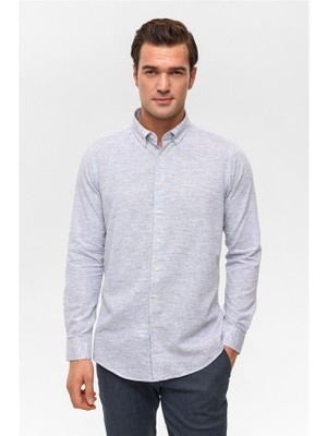 Süvari Siyah Slim Düğmeli Yaka Düz Casual Gömlek