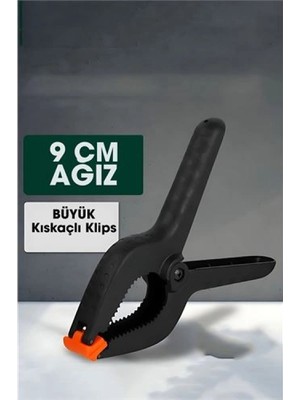 MiraLive Kıskaç Klips Yaylı Işken Ce Plastik Kelepçe Güçlü Mafsallı Çene 9 Inç 9 cm Ağız