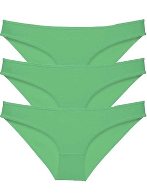 Liyuza 3 Adet Süper Eko Set Likralı Kadın Slip Külot Yeşil