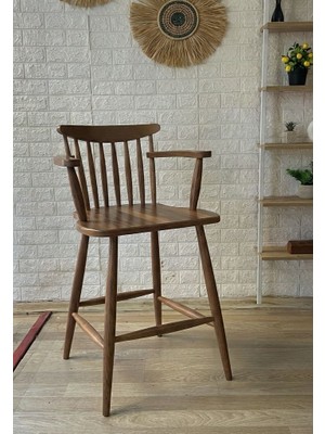 Silla Concept Kollu Yıldız Bar Sandalyesi Ceviz Ahşap Ada Sandalye