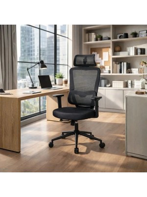 Reflex-S Full Ergonomic Yönetici ve Çalışma Koltuğu File Kumaş - Siyah 66 x 124-134 x -74  cm