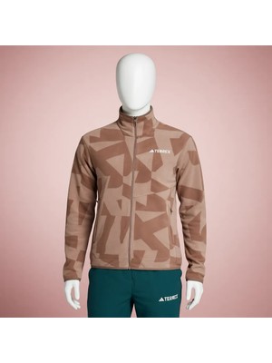 Adidas TERREX Kadın Terrex Multi Printed Kahverengi Full-Zip Fleece Ceket Yaz Sezonu İçin