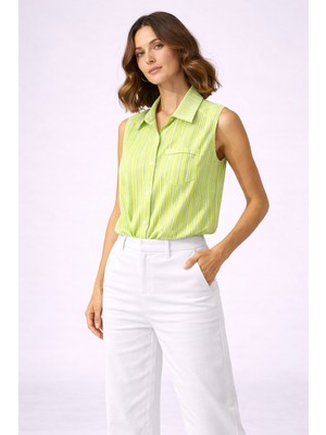 On Triko Cepli Sıfır Kol Gömlek 72311