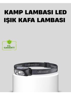 Epilons Mey Ithalat® Şarjlı LED Kafa Feneri | 4 Modlu Akıllı Sensörlü Far | Su Geçirmez Ipx5 Kamp ve Balıkç