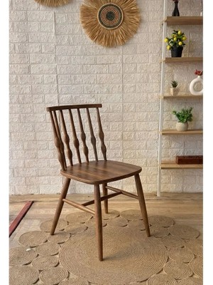Silla Concept Boncuk Sandalye Ceviz Ahşap Sandalye
