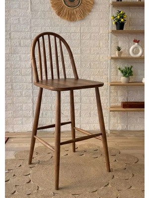 Silla Concept Kumsal Bar Sandalyesi Ceviz Ahşap Ada Sandalye