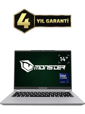 Monster Huma H4 V6.1 Core Ultra 7 155H 16 GB RAM 500 GB SSD Intel Arc Graphics FreeDOS 14" QHD 120 Hz Taşınabilir Bilgisayar