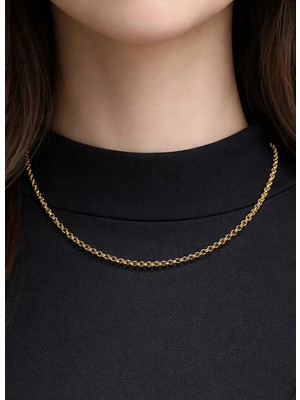 14 Ayar Gerçek Altın Halka Model Kolye Zincir