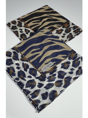 Sinem India Zebra Desen 2\'li  Eşarp -6293-08