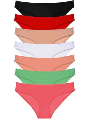Liyuza 7 Adet Süper Eko Set Likralı Kadın Slip Külot Set 5