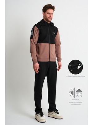Vizon Premium  Erkek Eşofman Takımı Mevsimlik Kapüşonlu Rahat Kalıp L