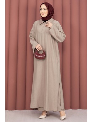 HL Hira Yarım Fermuarlı Tunik Takım Bej