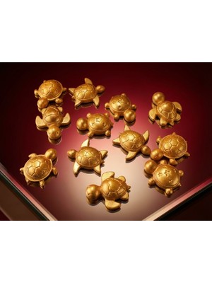 ORCO ELEKTRIC ( 12 x Adet ) 1 Set Concept Famıly Turtle Sehpa & Tv Ünitesi Süsü Gold Colour