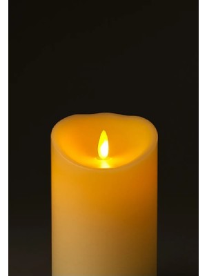 Niyet Naturel Büyük Boy Pilli Kütük Mum - 10X16 cm - Dekoratif - Hediyelik