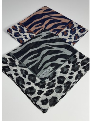 Sinem India Zebra Desen 2\'li  Eşarp -6293-02