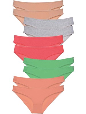 Liyuza 10 Adet Süper Eko Set Likralı Kadın Slip Külot Soft Renkler