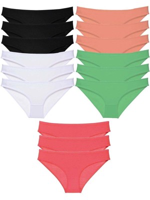 Liyuza 15 Adet Süper Eko Set Likralı Kadın Slip Külot 516