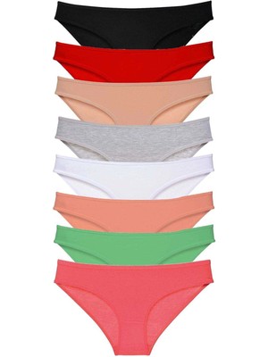 Liyuza 8 Adet Süper Eko Set Likralı Kadın Slip Külot Set 1
