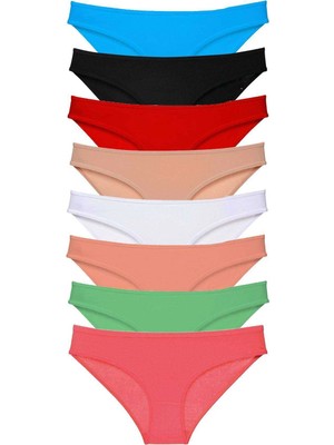Liyuza 8 Adet Süper Eko Set Likralı Kadın Slip Külot Set 5