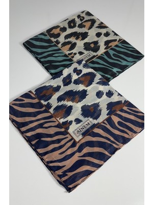 Sinem India Leopar Desen 2'li Sorti  Eşarp -6294-06