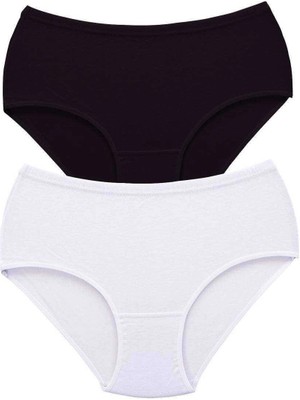 Liyuza 2 Adet Tutku Kadın Yüksek Bel Bato Kalın Lastik Külot S4