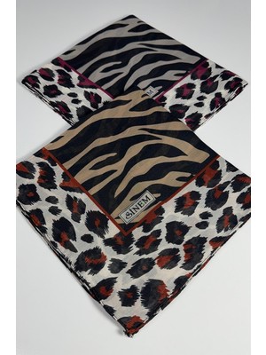 Sinem India Zebra Desen 2\'li  Eşarp -6293-06