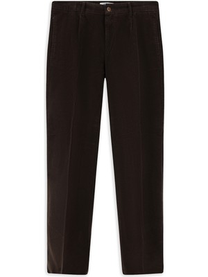 Kiğılı Relaxed Fit Rahat Kesim Likralı Pileli Kadife Pantolon