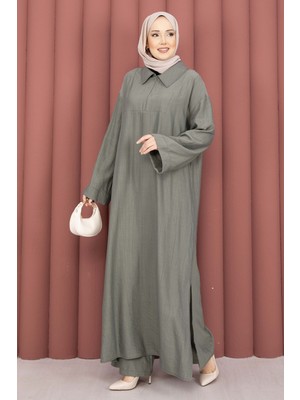 HL Hira Yarım Fermuarlı Tunik Takım Haki