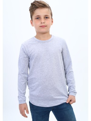 Toontoy Erkek Çocuk Baskılı Bisiklet Yaka Uzun Kollu Tişört