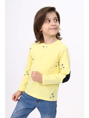 Toontoy Erkek Çocuk Baskılı Bisiklet Yaka Uzun Kollu Tişört