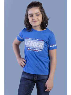 Toontoy Erkek Çocuk Baskılı Bisiklet Yaka Kısa Kollu Tişört