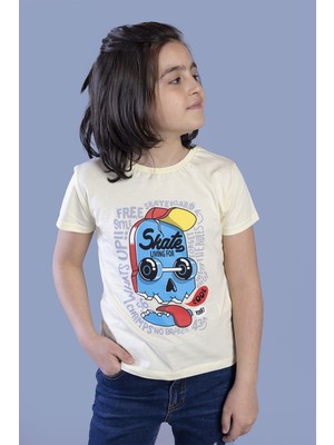 Toontoy Erkek Çocuk Baskılı Bisiklet Yaka Kısa Kollu Tişört