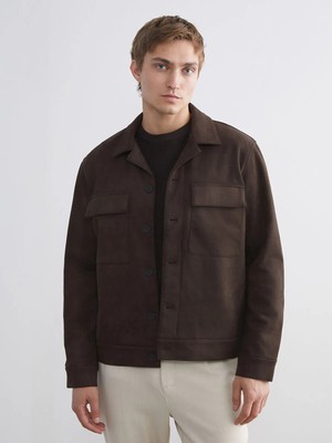 Lc Waikiki Yeni Sezon Standart Kalıp Gömlek Yaka Süet Erkek Mont