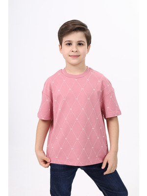Toontoy Erkek Çocuk Baskılı Bisiklet Yaka Kısa Kollu Tişört