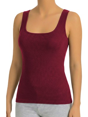 Öts Kadın Atlet Kalın Askılı Fitilli U Yaka (%96 Pamuk - %4 Elastan)