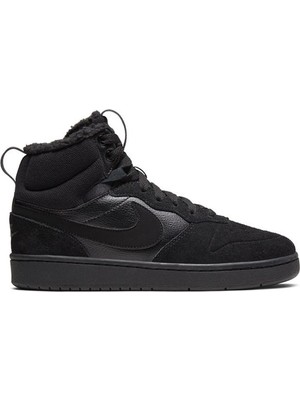 Nike Court Borough Mid Leather Boot Hakiki Deri Bilekli Kışlık Spor Ayakkabı Siyah