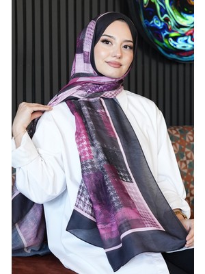 Afvente Kare Desen Şarabi Soft Pamuk Şal
