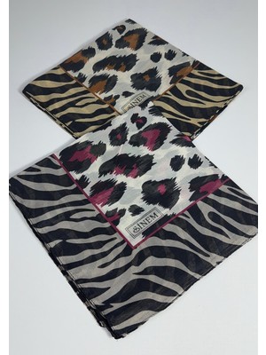 Sinem India Leopar Desen 2\'li Sorti  Eşarp -6294-01