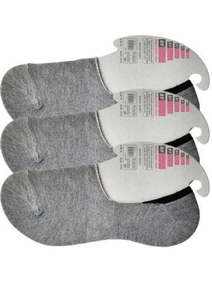 Liyuza Gri Kadın Babet Çorap 3 Çift