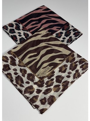 Sinem India Zebra Desen 2\'li  Eşarp -6293-05