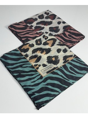 Sinem India Leopar Desen 2\'li Sorti  Eşarp -6294-09