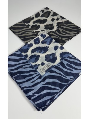 Sinem India Leopar Desen 2\'li  Eşarp -6294-19