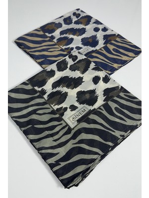 Sinem India Leopar Desen 2\'li  Eşarp -6294-23