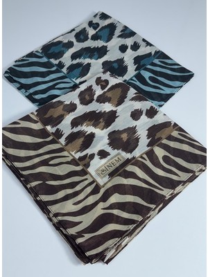 Sinem India Leopar Desen 2\'li Sorti  Eşarp -6294-12
