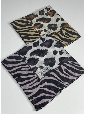 Sinem India Leopar Desen 2\'li Sorti  Eşarp -6294-10