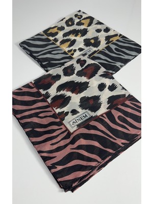 Sinem India Leopar Desen 2\'li Sorti  Eşarp -6294-07