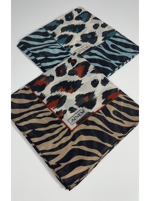 Sinem India Leopar Desen 2\'li Sorti  Eşarp -6294-03